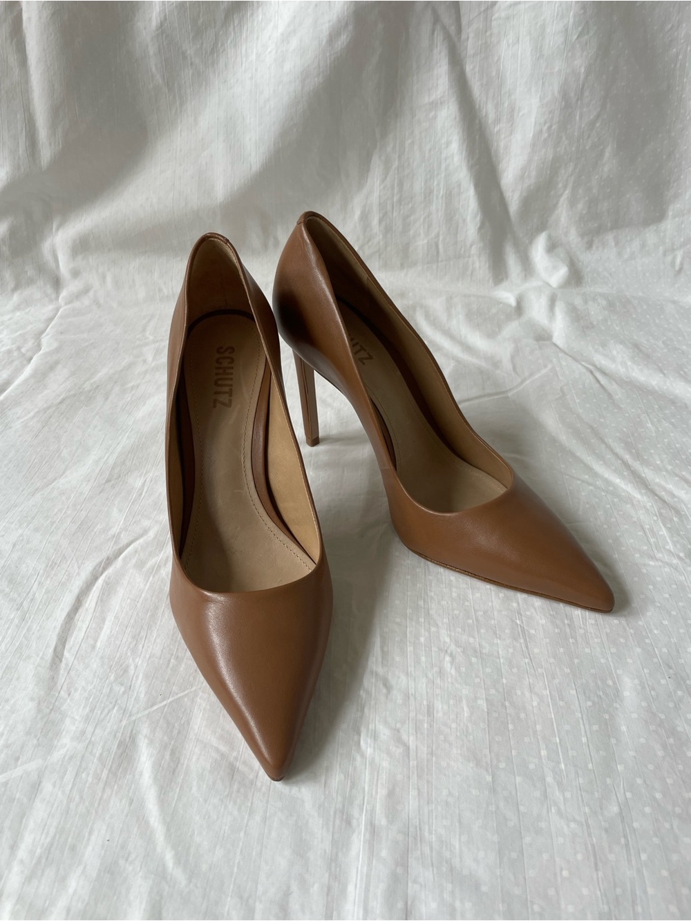 SCHUTZ Lou High Stiletto Brown Pump size 8 / Wood / Nappa Leather